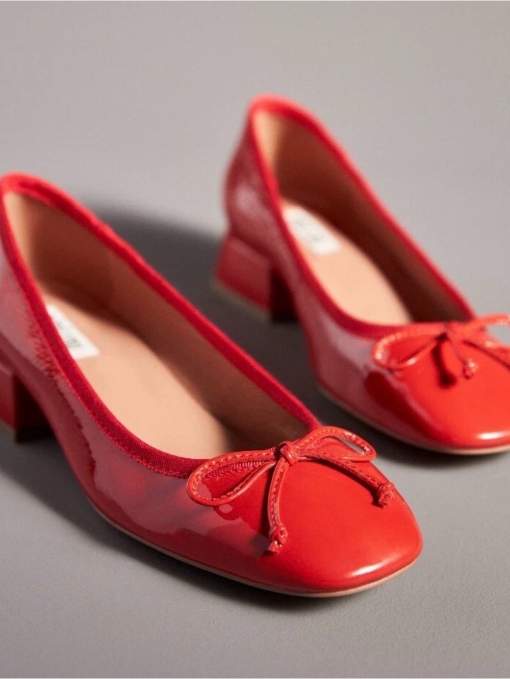 Anthropologie Bibi Lou Red patent Leather ballet shoe size 39